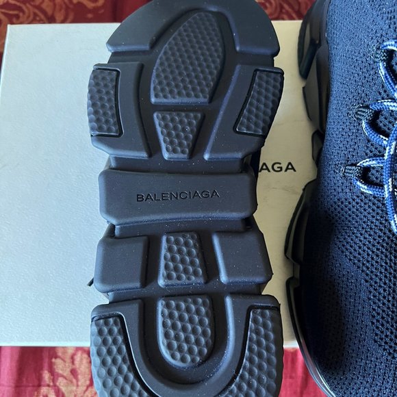 Balenciaga 100% Auth Men's Blue Navy Sock Sneakers w Laces NWT and Box Sz 43 10 - Picture 4 of 6